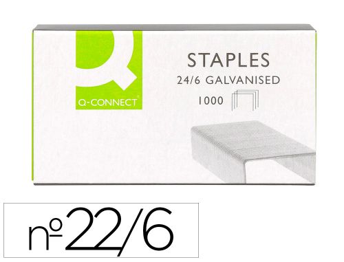 Agrafes q-connect galvanizados 22/6 24/6 caixa 1000 unidades , Q-connect , 32038 , 5705831012783